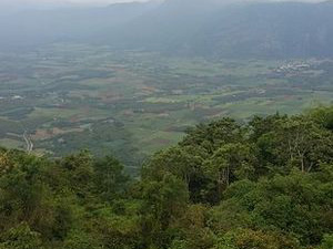 Wide valley view from the Chellarkovil viewpoint